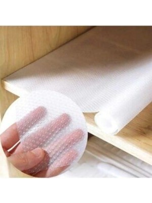 MiraLive Sermat Sılver Eva Shelf Liner Şeffaf Kaydırmaz Raf Dolap ve Çekmece Örtüsü 45 cm x 10 Metre R