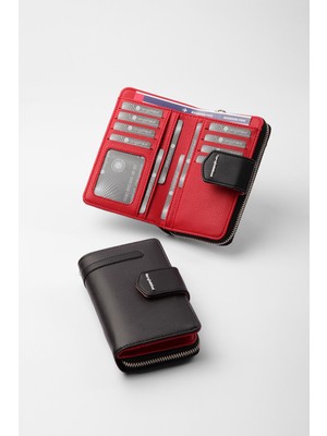 Cengiz Pakel Kadın Orta Boy Cüzdan Kartlık Bölmeli Teknolojik Deri Kullanışlı Hediye Seçeneği