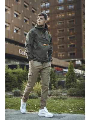 Oksit Hilti 560008 Haki Erkek Yağmurluk Cepli Tasarım L Beden Günlük Kullanım