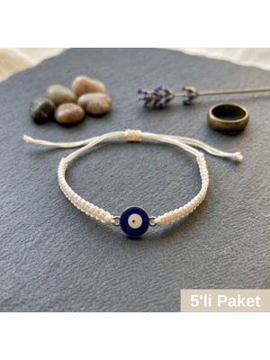 Keçebahçesi Kayseri Makrome Nazar Boncuklu Bileklik, Ayarlanabilir, Çocuk-Yetişkin, 23 Nisan Hediyelik, Günlük