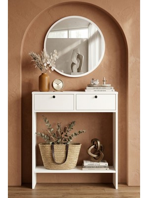 Robin Home Queen Aynalı Dresuar 2 Kapaklı Beyaz