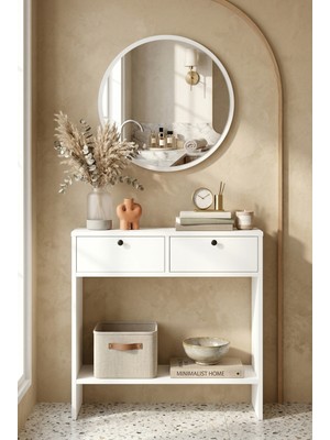 Robin Home Hol Antre Aynalı Dresuar 2 Kapaklı Beyaz