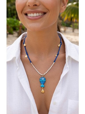 Derin's Design Art Yeni Sezon Bu Yazın Vazgeçilmezi Hazır! Işte Mavi Murano Camı Balık Kolye…