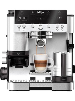 Ninja Luxe Café Premier Espresso Makinesi 1680 W İnox Renkli 3'ü 1 Arada Espresso ve Filtre Kahve