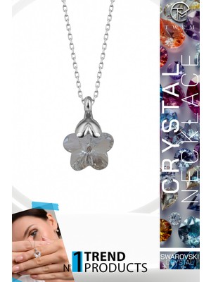 Swarovski Crystal Kadın Papatya Gümüş Kolye