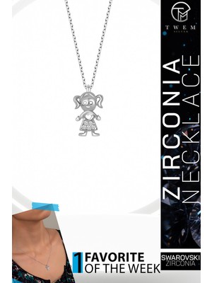 Swarovski Taşlı Gümüş Kız Çocuk Kolye