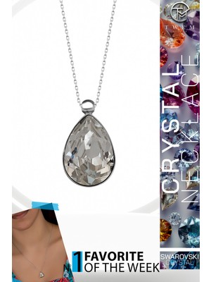 Swarovski Crystal Kadın Damla Gümüş Kolye