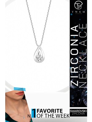 Swarovski Taşlı Gümüş Damla Bayan Kolye