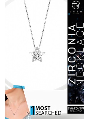 Swarovski Taşlı Gümüş Yıldız Kolye