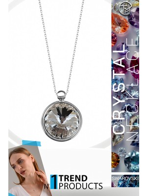 Swarovski Crystal Kadın Çerveli Gümüş Kolye