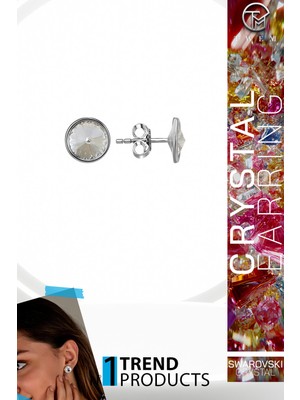 Swarovski Crystal Kadın Çivili Gümüş Küpe