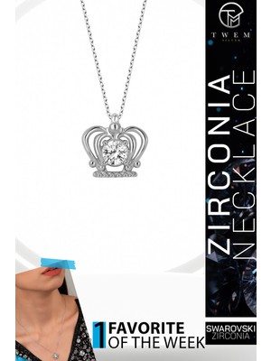 Swarovski Taşlı Gümüş Melek Kadın Kolye