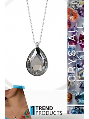 Swarovski Crystal Kadın Damla Döküm Gümüş Kolye
