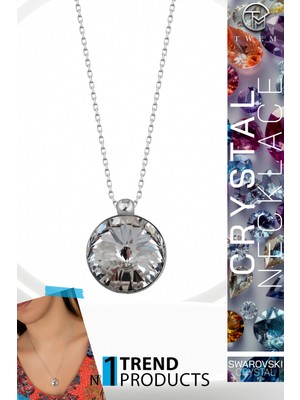 Swarovski Crystal Kadın 14 mm Gümüş Kolye