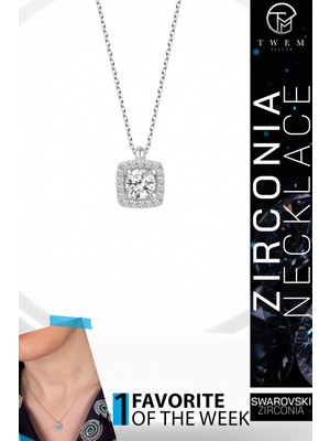 Swarovski Taşlı Gümüş Baget Tektaş Bayan Kolye