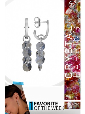 Swarovski Crystal Kadın Salkım Gümüş Küpe