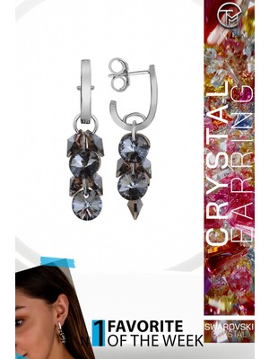 Swarovski Crystal Kadın Salkım Gümüş Küpe