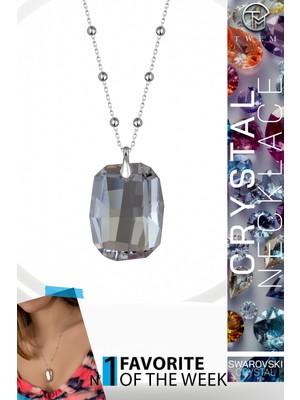 Swarovski Crystal Kadın Baget Kesim Gümüş Kolye