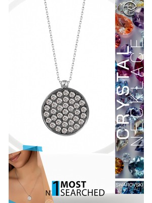Swarovski Crystal Kadın Yuvarlak Gümüş Kolye