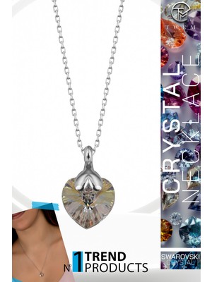 Swarovski Crystal Kadın Kalp Gümüş Kolye