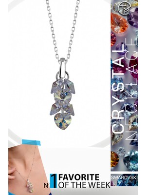 Swarovski Crystal Kadın Kalp Salkım Gümüş Kolye