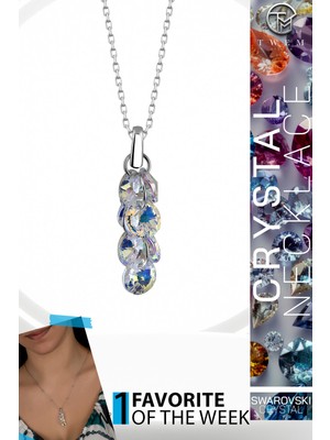 Swarovski Crystal Kadın Shine Salkım Gümüş Kolye