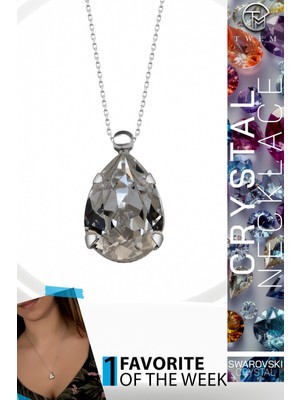 Swarovski Crystal Kadın Damla Gümüş Kolye
