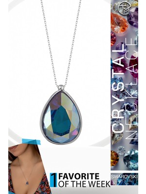 Swarovski Crystal Kadın Damla Gümüş Kolye
