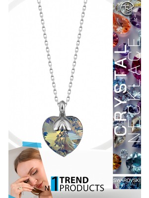 Swarovski Crystal Kadın Kalp Gümüş Kolye