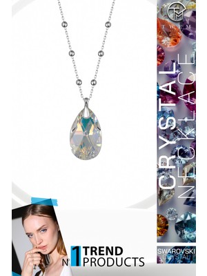 Swarovski Crystal Kadın Top Zincirli Damla Gümüş Kolye