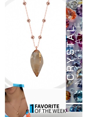 Swarovski Crystal Kadın Golden Shadow Rose Gümüş Kolye