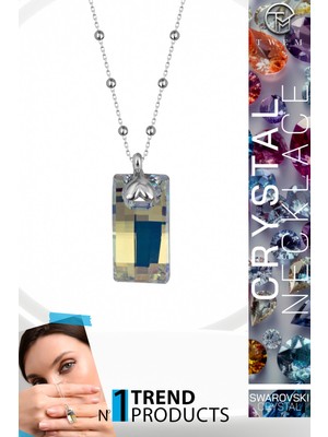Swarovski Crystal Kadın Baget Gümüş Kolye