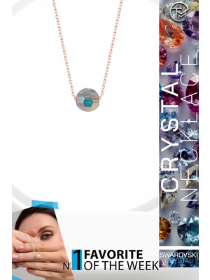 Swarovski Crystal Kadın Parlak Top Rose Gümüş Kolye