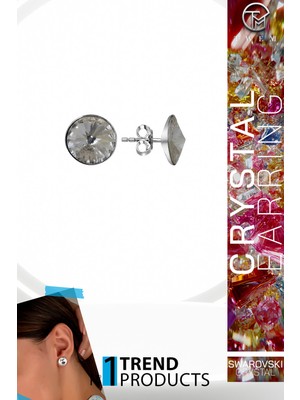 Swarovski Crystal Kadın Çivili Gümüş Küpe