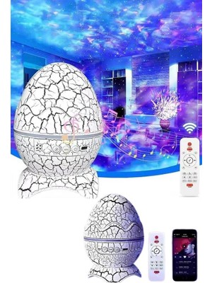 MiraLive Bluetooth Hoparlör Dinozor Yumurtası Gece Masa Lambası Projektör