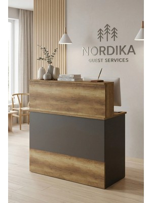 Robin Home Verona Ofis Karşılama Bankosu Barok-Antrasit Ahşap Malzeme 90 cm Genişlik 110 cm Boy
