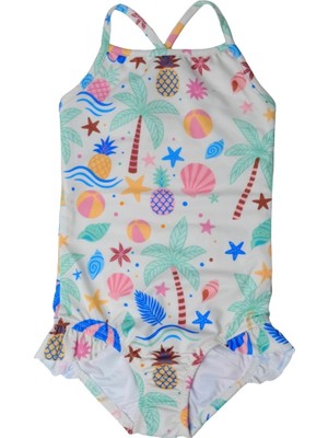 Soleda Uv Korumalı Hızlı Kuruyan Kız Bebek Çocuk Mayosu Beach Fun