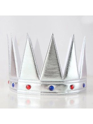 MiraLive Yumuşak Gümüş Kral Tacı 55 cm