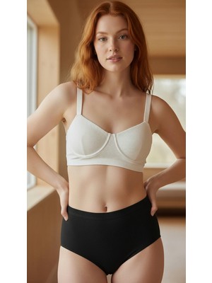 Bravie 6’lı Yüksek Bel Pamuklu Külot Seti Siyah, Beyaz,ten