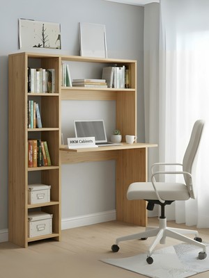 Freehome Premium Mdf Ürün Modern Kitaplıklı Çalışma Masası | Raflı Öğrenci ve Home Ofis Bilgisayar Masası