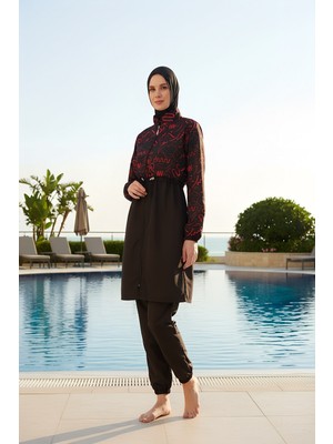 Seboteks Hızlı Kuruyan Paraşüt Kumaş Büyük Beden Tam Kapalı Tesettür Mayo 22110