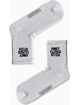 Carnaval Socks First Class Bıtch Yazılı Desenli Renkli Spor Çorap