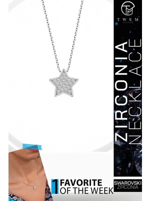 Swarovski Taşlı Gümüş Yıldız Kolye