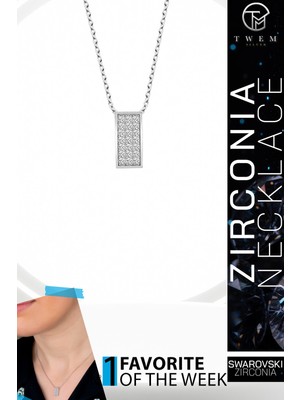 Swarovski Taşlı Gümüş Sırataş Bayan Kolye