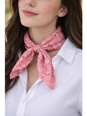Sacce Scarves&Accessories Pembe Renkli Çiçekli Fular Bandana