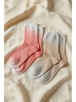 Katia & Bony Kadın 2'li Paket Parlak Simli Soket Çorap