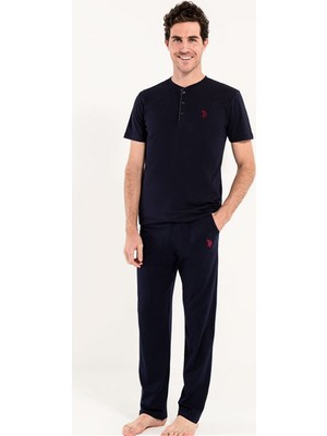 U.S. Polo Assn. Bordo Erkekler İçin 3'Lü Pijama Takım Normal Kol ile Şık ve Rahat