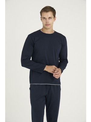 Kly Erkek 6'lı Eşofman Pijama Şort Takım Çeyiz Seti 5046-LACİVERT-M