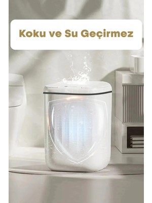 MiraLive Akıllı Teknolojik Sensörlü Çöp Kovası Işık Antibakteriyel Koku Geçirmez Mutfak Banyo Wc Of