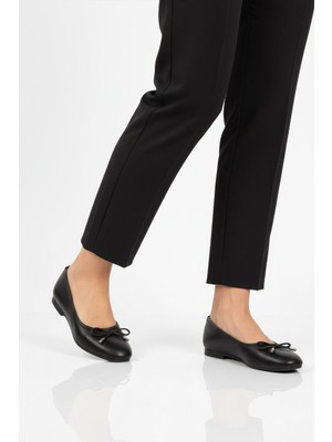 Ayakmod Siyah Hafif Kadın Babet Ayakkabı B-34 Z